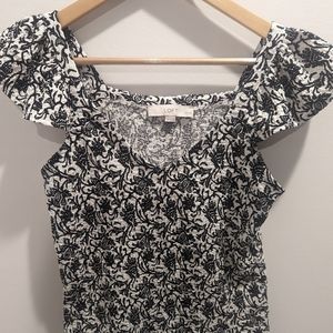 Loft black and white top